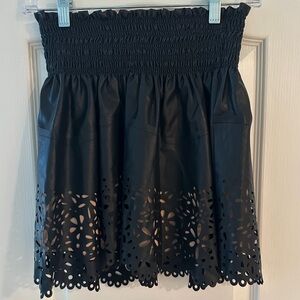 Ramy Brook Black Faux Leather Mini Skirt
